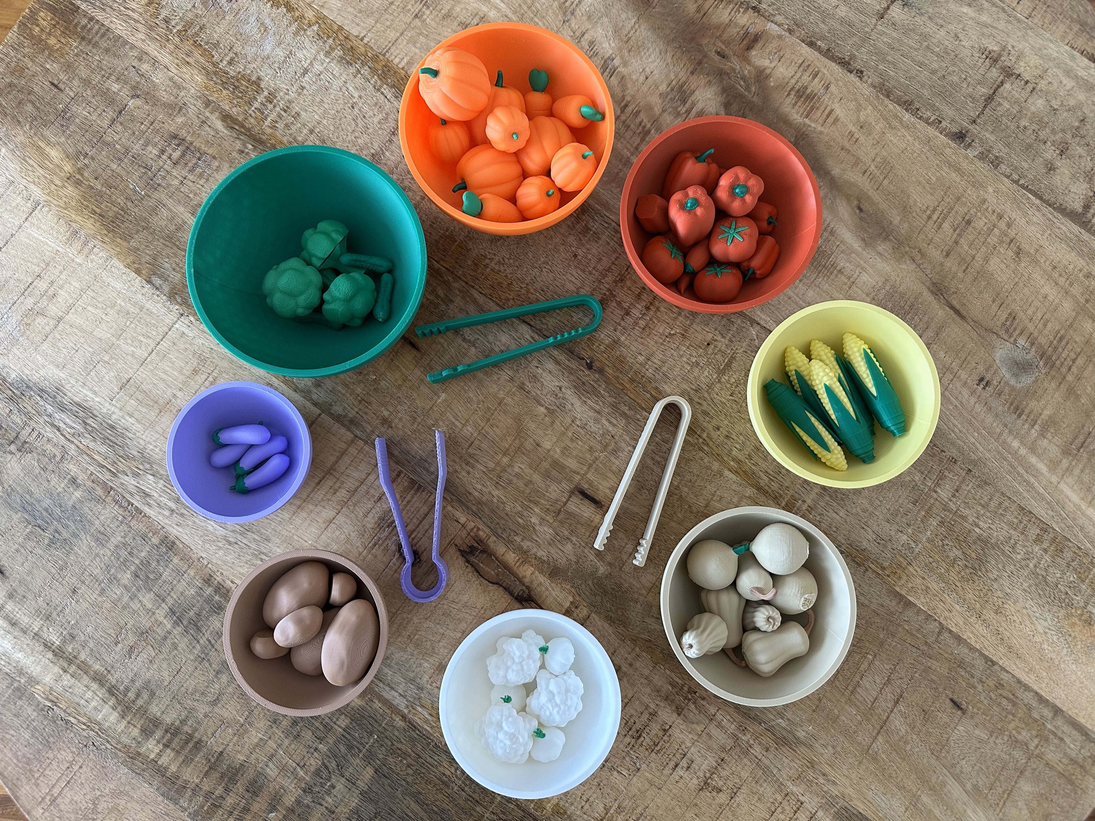 Montessori sortirni set – sadje in zelenjava